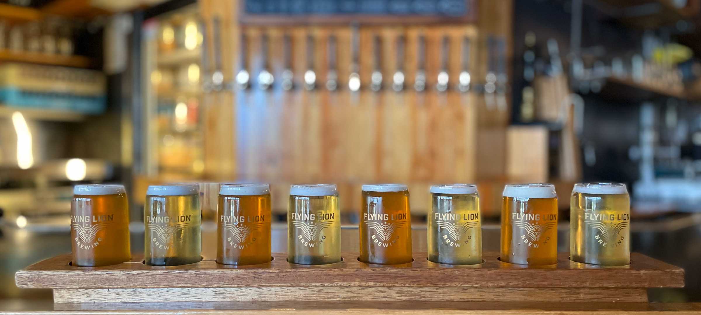 Flight of light beers