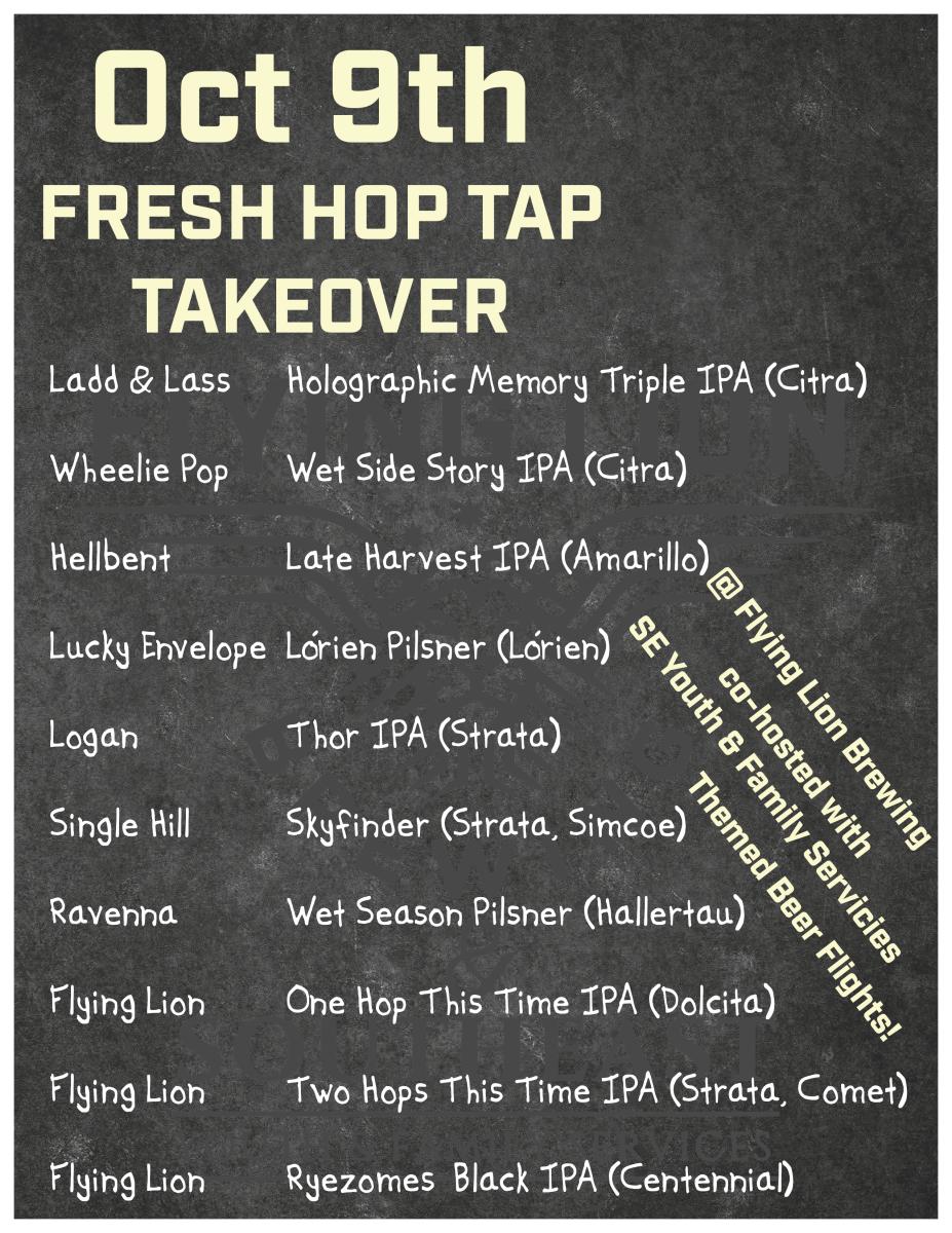 Fresh Hop Tap Takeover Menu